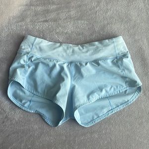 Lululemon Light Blue Speed Up Shorts